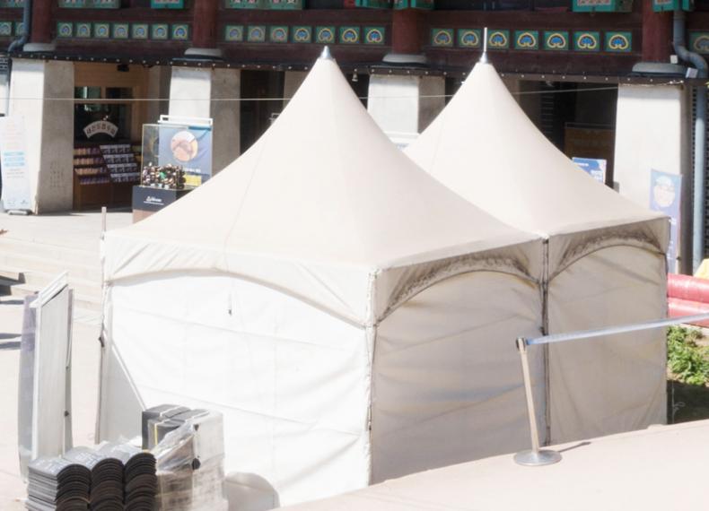 간이 몽골 텐트 설치